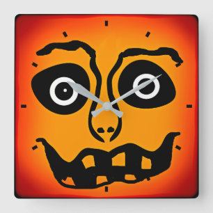 Het voelt als Halloween Wall Clock van Julie Everh Vierkante Klok