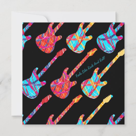 Het voelt als rock en Roll. - partijuitnodiging Kaart (Voorkant)