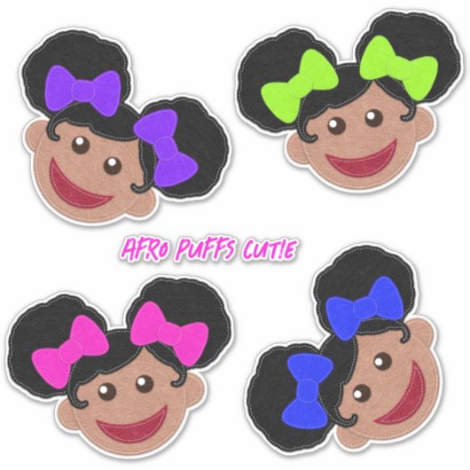 Het voelt alsof je Afro Puffs Cuties aanpast Sticker (Voorkant)