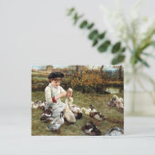 Het voer van de Eenden Briefkaart (Staand voorkant)