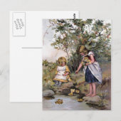 Het voeren van de  illustratie van de Eenden Briefkaart (Voorkant / Achterkant)