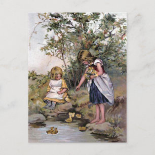 Het voeren van de  illustratie van de Eenden Briefkaart