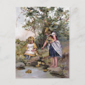 Het voeren van de  illustratie van de Eenden Briefkaart (Voorkant)