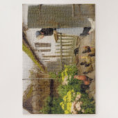 Het voeren van de Kippen (door H.A. Brendekilde) Legpuzzel (Verticaal)