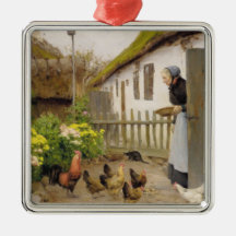 Het voeren van de Kippen (door H.A. Brendekilde)