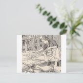 Het voeren van eenden briefkaart (Staand voorkant)