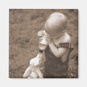 Het voeren van het geitennet magneet