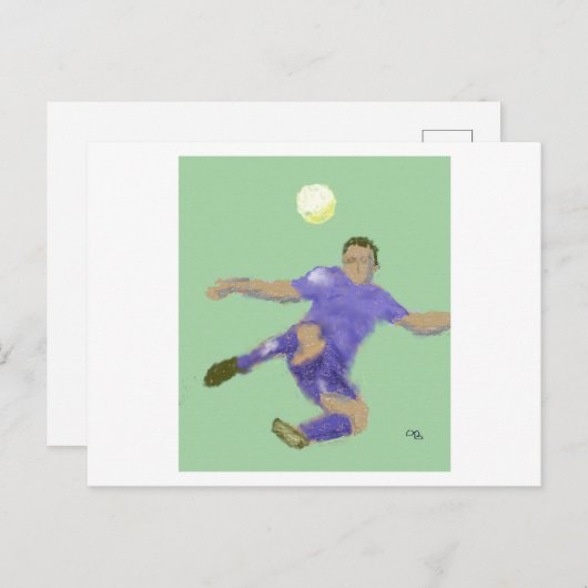 Het voetbal speelt kunst briefkaart (Voorkant / Achterkant)