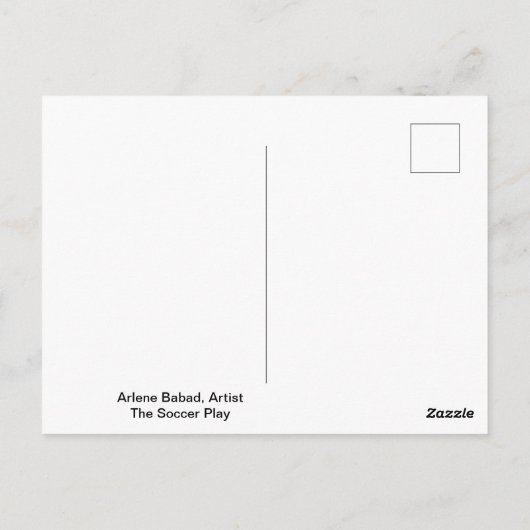 Het voetbal speelt kunst briefkaart (Achterkant)
