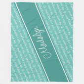 Het voetbalveld is mijn gelukkige plek blauwgroen  fleece deken (Voorkant)