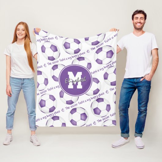 Het voetbalveld is mijn gelukkige plek fleece deken (In situ)