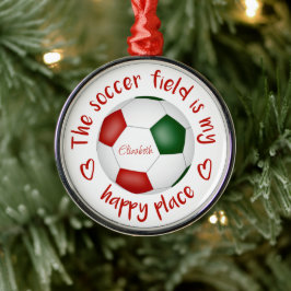 Het voetbalveld is mijn gelukkige plek metalen ornament