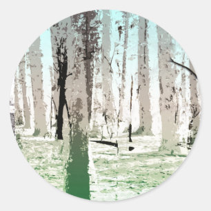 Het vogelbos ronde sticker