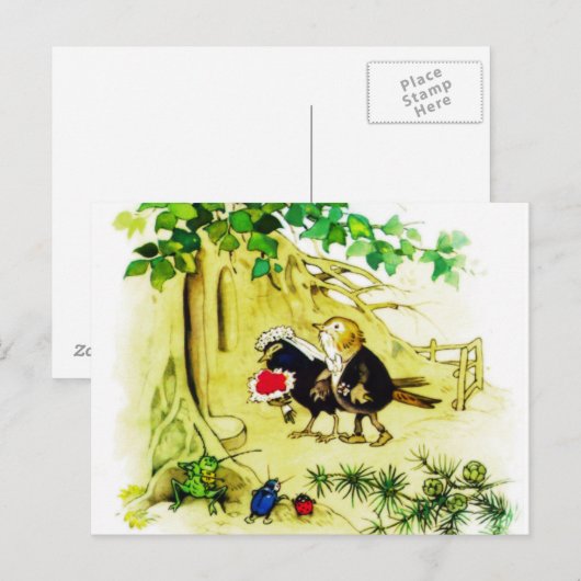 Het vogelhuwelijk briefkaart (Voorkant / Achterkant)