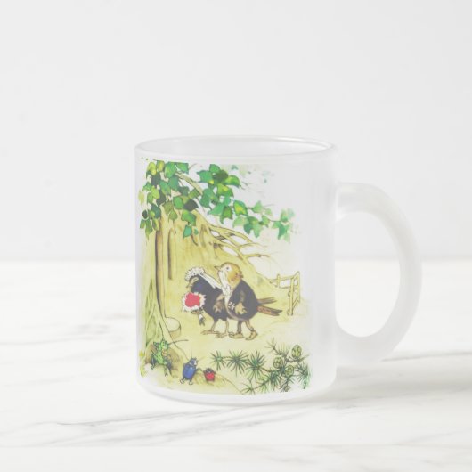 Het vogelhuwelijk matglas koffiemok (Rechts)