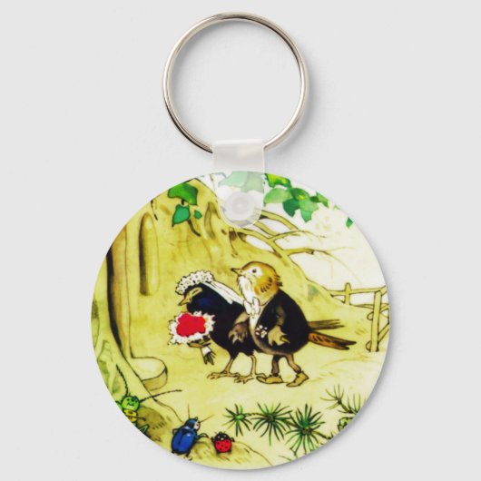 Het vogelhuwelijk sleutelhanger (Voorkant)