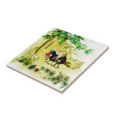 Het vogelhuwelijk tegeltje (Zijkant)