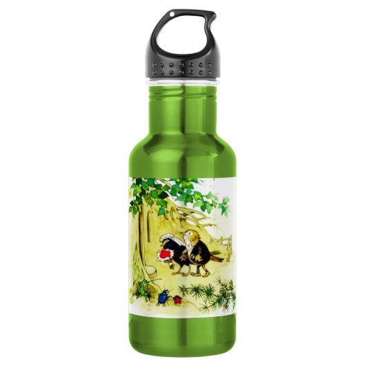 Het vogelhuwelijk waterfles (Voorkant)