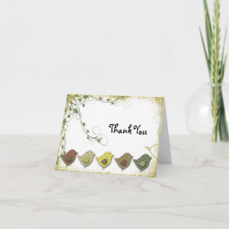 Het vogeltje dankt u kaardt bedankkaart