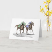 Het volbloed- Rennen van Paarden Kaart (Gele Bloem)