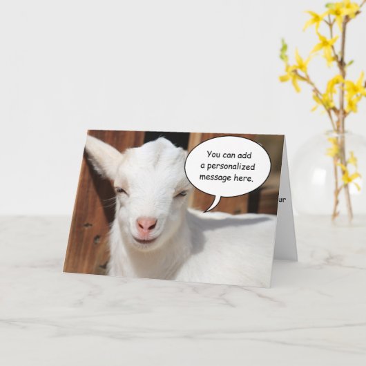 Het voldaane aan Wenskaart van de Geit Kaart (Gele Bloem)