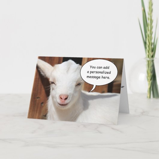 Het voldaane aan Wenskaart van de Geit Kaart (Voorkant)