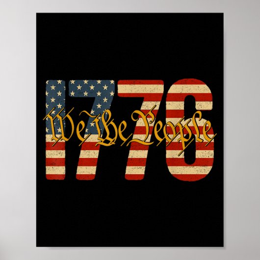 Het volk 1776 vintage Amerikaanse vlag patriottisc Poster (Voorkant)