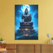 Het volle maanlicht van de Boeddha Canvas Afdruk (Insitu (Woonkamer))