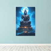 Het volle maanlicht van de Boeddha Canvas Afdruk (Insitu (Houten vloer))