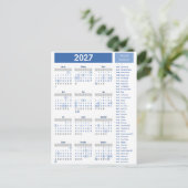 Het volledige jaar Kalender Poster – Clean & Minim Briefkaart (Staand voorkant)