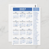 Het volledige jaar Kalender Poster – Clean & Minim Briefkaart (Voorkant / Achterkant)