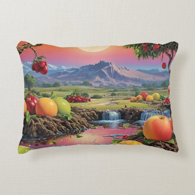 Het volledige kleurenspectrum van fruit 1 accent kussen (Voorkant)