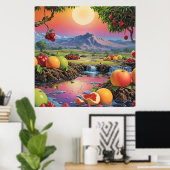 Het volledige kleurenspectrum van fruit 1 poster (Thuiskantoor)