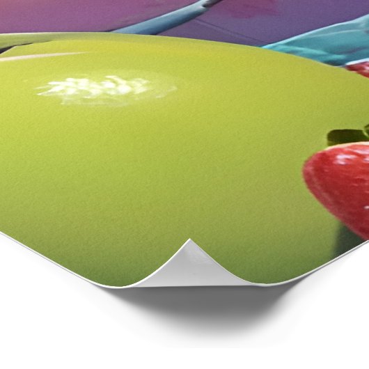 Het volledige kleurenspectrum van fruit 1 poster (Hoek)