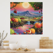 Het volledige kleurenspectrum van fruit 1 poster (Keuken)