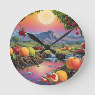 Het volledige kleurenspectrum van fruit 1 ronde klok