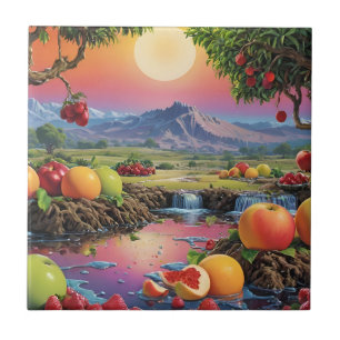 Het volledige kleurenspectrum van fruit 1 tegeltje