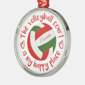 Het volleybalveld is mijn gelukkige plek metalen ornament (Links)