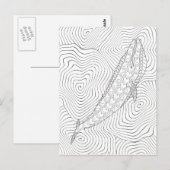 Het Volwassen Kleurende Briefkaart van de Blauwe (Voorkant / Achterkant)