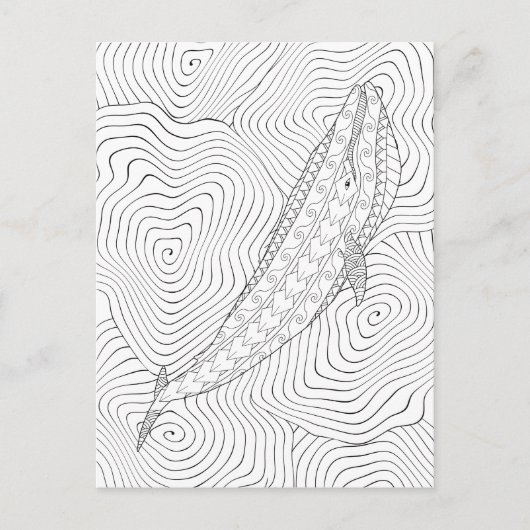 Het Volwassen Kleurende Briefkaart van de Blauwe (Voorkant)