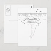 Het Volwassen Kleurende Briefkaart van de dolfijn (Voorkant / Achterkant)