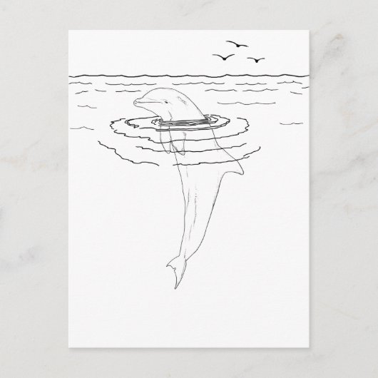 Het Volwassen Kleurende Briefkaart van de dolfijn (Voorkant)