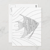 Het Volwassen Kleurende Briefkaart van de zeeëngel (Voorkant / Achterkant)