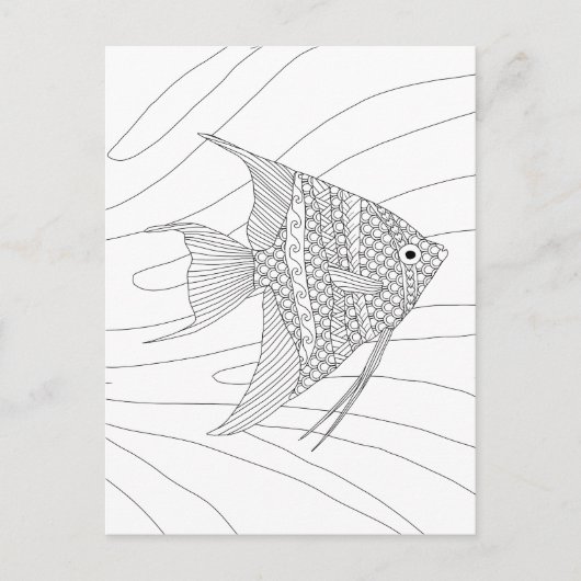 Het Volwassen Kleurende Briefkaart van de zeeëngel (Voorkant)