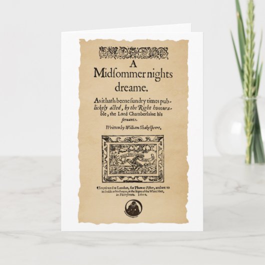 Het voor Stuk aan de Nachten van een Midzomer Kaart (Voorkant)