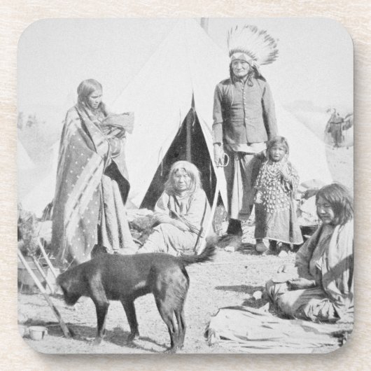 Het voorbehoud Sioux in Pine Ridge, South Dakota, Drankjes Onderzetter (Voorkant)