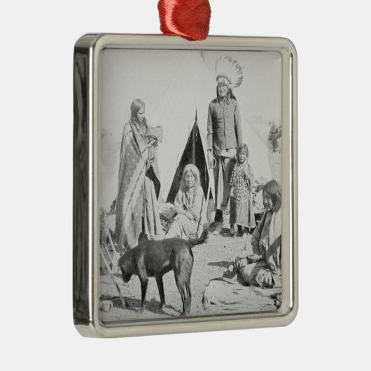 Het voorbehoud Sioux in Pine Ridge, South Dakota, Metalen Ornament (Rechts)