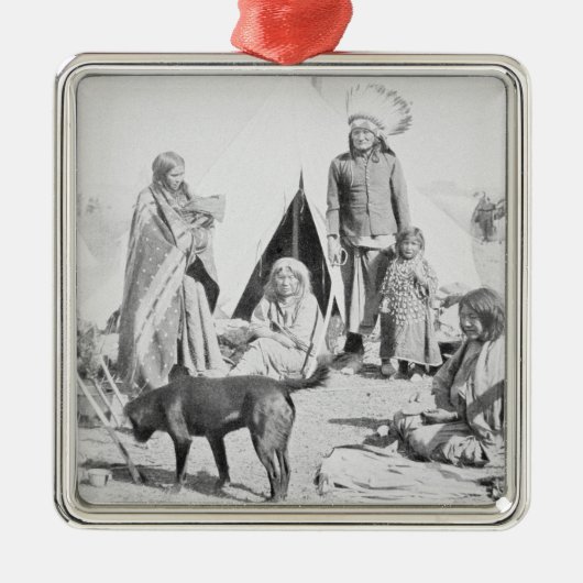 Het voorbehoud Sioux in Pine Ridge, South Dakota, Metalen Ornament (Voorkant)