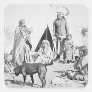 Het voorbehoud Sioux in Pine Ridge, South Dakota, Vierkante Sticker