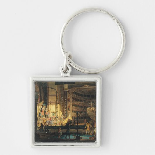 Het voorbereiden van Scenery in een Theater Sleutelhanger (Voorkant)